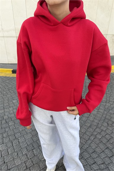 ANGEL TAŞ BASKI DETAY KAPŞONLU SWEATSHIRT