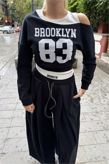 ASİMETRİK ATLET DETAY SWEATSHIRT