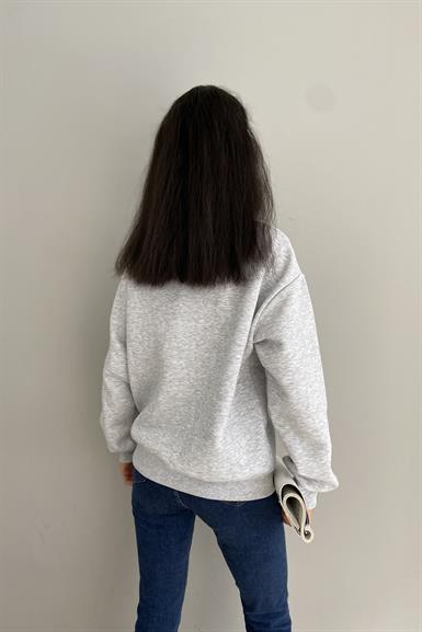 BASKI DETAY SWEATSHIRT