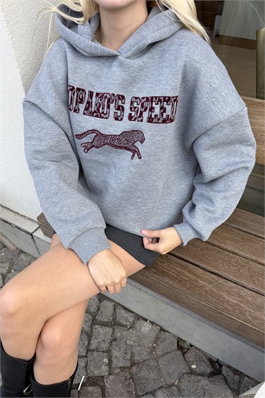 BASKI DETAY SWEATSHIRT
