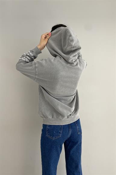 BASKI DETAY YIKAMALI SWEAT