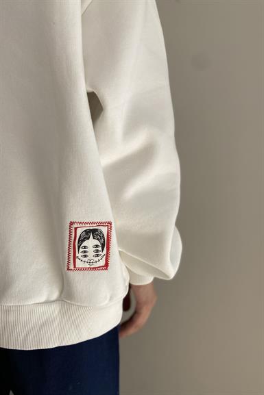 BASKI DETAYLI SWEATSHIRT