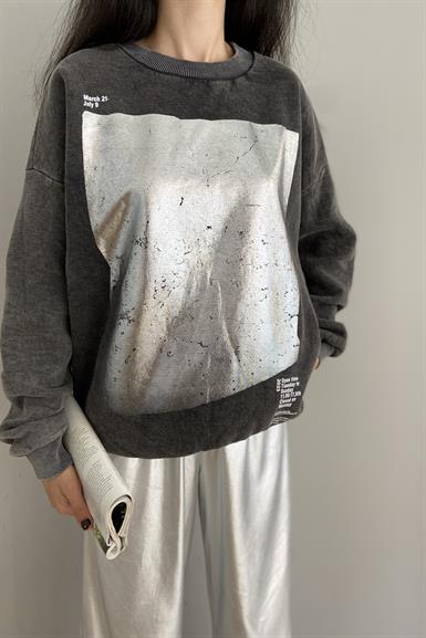 BASKI DETAYLI SWEATSHIRT