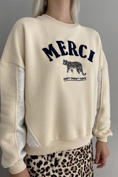 BASKI DETAYLI SWEATSHIRT