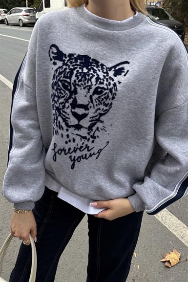 BASKI DETAYLI SWEATSHIRT