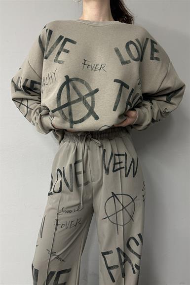 BASKI DETAYLI SWEATSHIRT