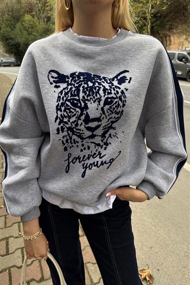 BASKI DETAYLI SWEATSHIRT