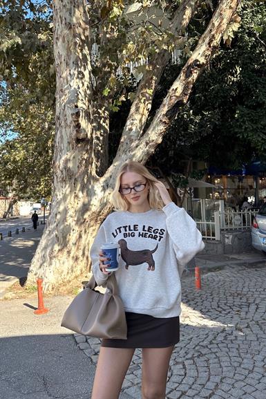 BASKI DETAYLI SWEATSHIRT