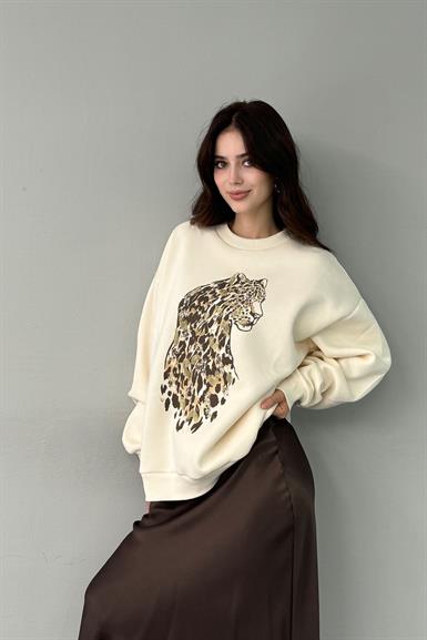 BASKI DETAYLI SWEATSHIRT
