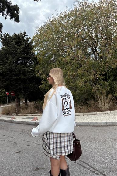 BASKI VE NAKIŞ DETAYLI SWETSHIRT