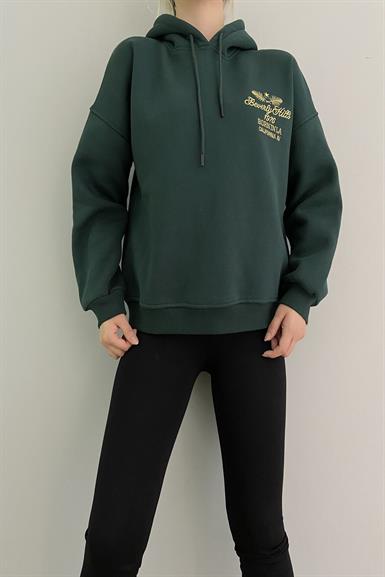 BEVERLY HILS NAKIŞLI KAPŞONLU SWEAT