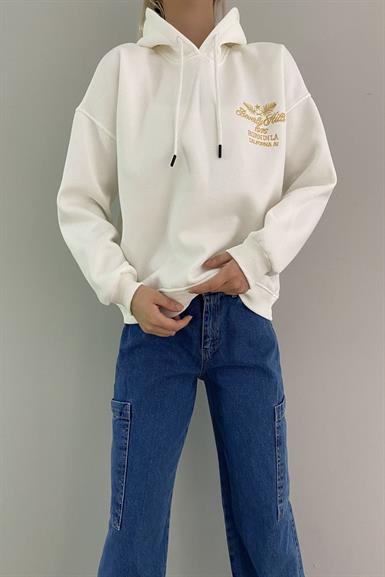 BEVERLY HILS NAKIŞLI KAPŞONLU SWEAT