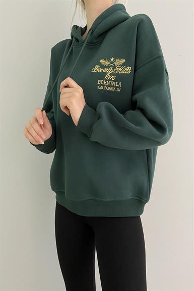 BEVERLY HILS NAKIŞLI KAPŞONLU SWEAT
