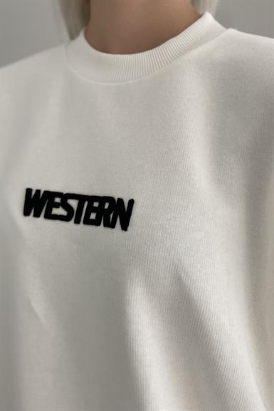 BİİSKLET YAKA NAKIŞLI SWEAT