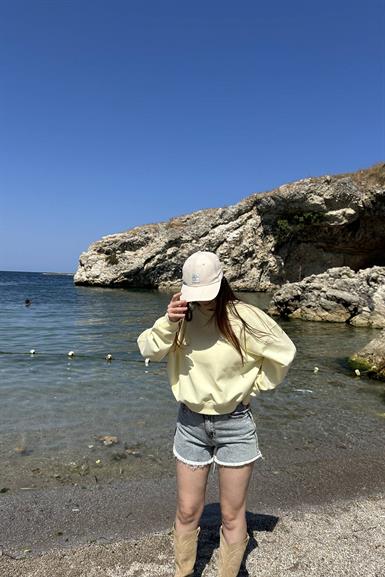 BİSİKLET YAKA CROP SWEATSHIRT