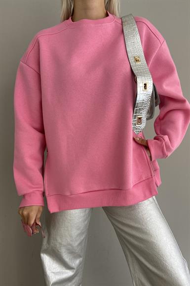 BİSİKLET YAKA FERMUAR DETAYLI SWEATSHIRT