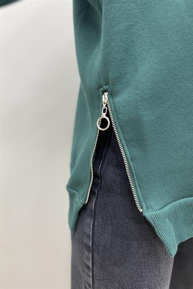BİSİKLET YAKA FERMUAR DETAYLI SWEATSHIRT