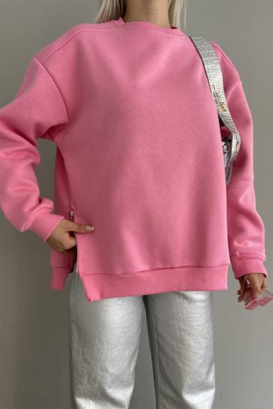 BİSİKLET YAKA FERMUAR DETAYLI SWEATSHIRT