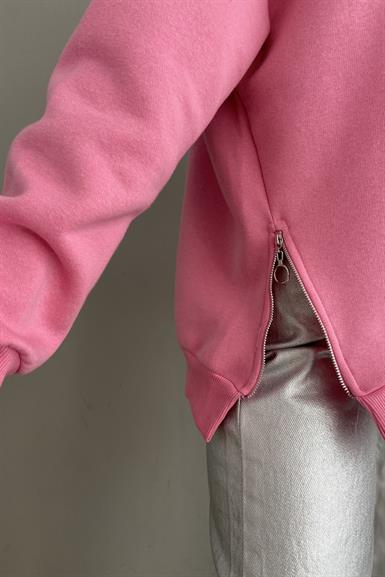 BİSİKLET YAKA FERMUAR DETAYLI SWEATSHIRT