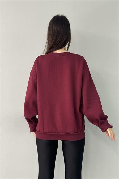 BİSİKLET YAKA İKİ CEP DETAY OVERSİZE SWEAT