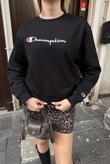BİSİKLET YAKA NAKIŞ DETAY SWEATSHIRT
