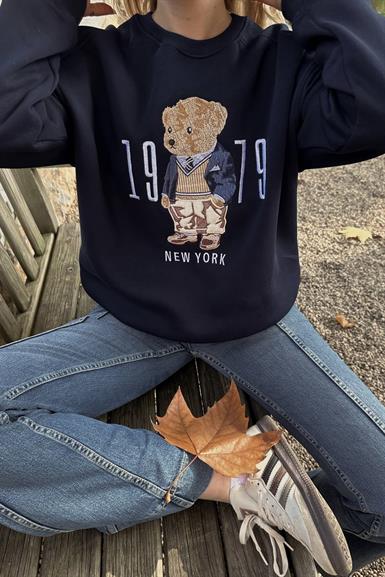 BİSİKLET YAKA NAKIŞ DETAY SWEATSHIRT