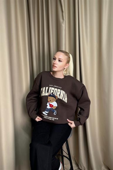 BİSİKLET YAKA NAKIŞ DETAYLI SWEAT