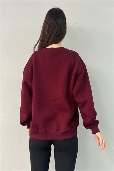 BİSİKLET YAKA OMUZ ROBALI SWEATSHIRT