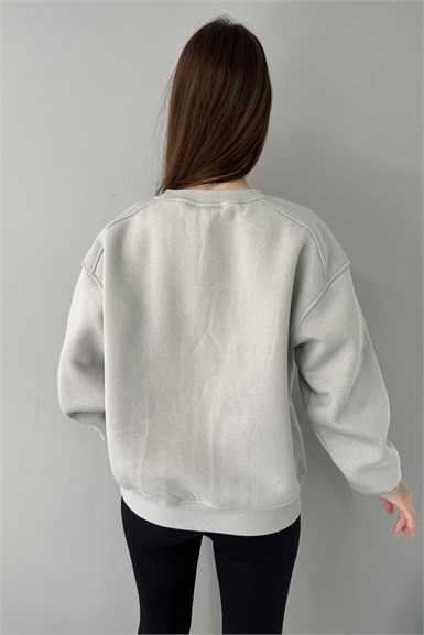 BİSİKLET YAKA OMUZ ROBALI SWEATSHIRT