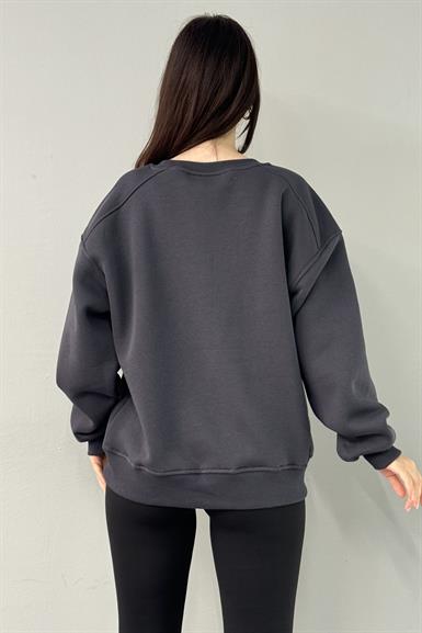 BİSİKLET YAKA OMUZ ROBALI SWEATSHIRT
