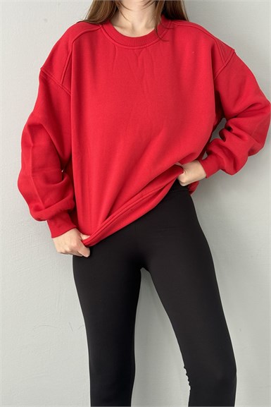 BİSİKLET YAKA OMUZ ROBALI SWEATSHIRT