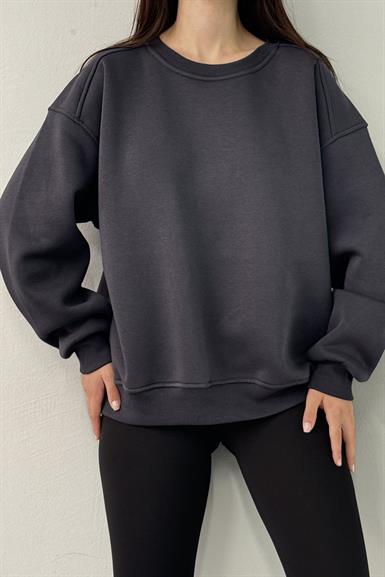 BİSİKLET YAKA OMUZ ROBALI SWEATSHIRT