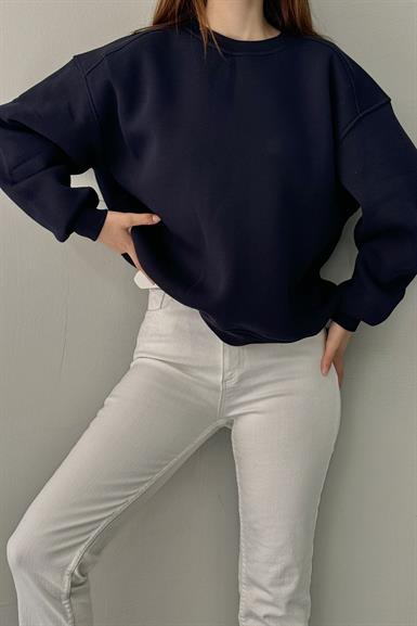 BİSİKLET YAKA OMUZ ROBALI SWEATSHIRT