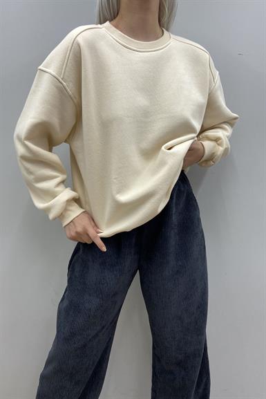 BİSİKLET YAKA OMUZ ROBALI SWEATSHIRT