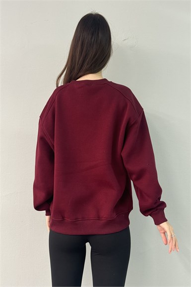 BİSİKLET YAKA OMUZ ROBALI SWEATSHIRT