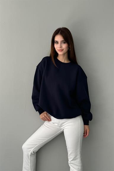 BİSİKLET YAKA OMUZ ROBALI SWEATSHIRT