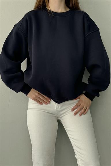 BİSİKLET YAKA OMUZ ROBALI SWEATSHIRT