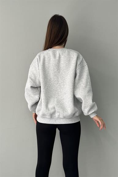 BİSİKLET YAKA OMUZ ROBALI SWEATSHIRT