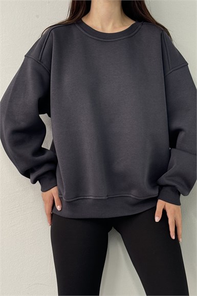 BİSİKLET YAKA OMUZ ROBALI SWEATSHIRT
