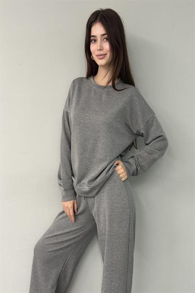 BISİKLET YAKA SIRT DİKİŞ DETAY MODAL SWEAT
