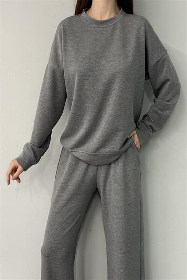 BISİKLET YAKA SIRT DİKİŞ DETAY MODAL SWEAT
