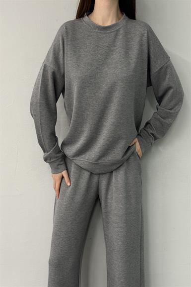 BISİKLET YAKA SIRT DİKİŞ DETAY MODAL SWEAT