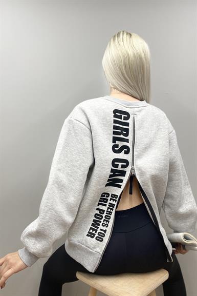 FERMUAR DETAYI SWEATSHIRT