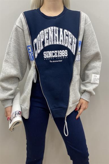 FERMUAR DETAYLI MATCHLİ SWEATSHIRT