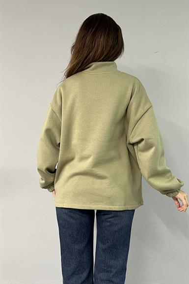 FERMUARLI NAKIŞLI DETAYLI SWEATSHIRT