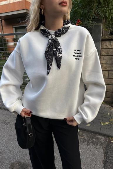 FULAR DETAYLI SWEATSHIRT