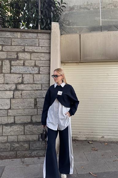 GÖMLEK DETAYLI SWEATSHIRT