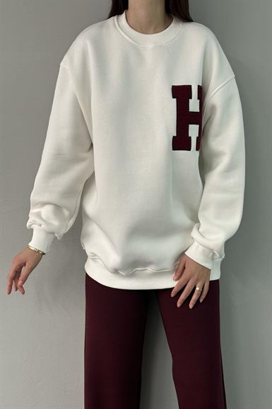 H SUZENE NAKIŞ ETAYLI SWEATSHIRT