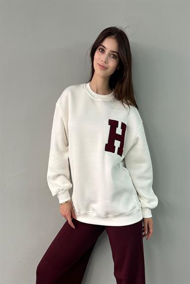 H SUZENE NAKIŞ ETAYLI SWEATSHIRT