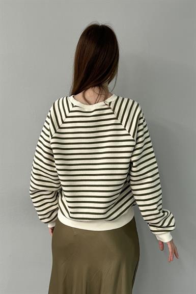 KALP NAKIŞLI ÇİZGİLİ SWEATSHIRT